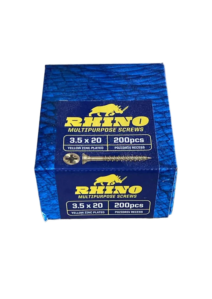 Rhino Multi-Purpose Screws – 3.5 x 20mm (Pack of 200)